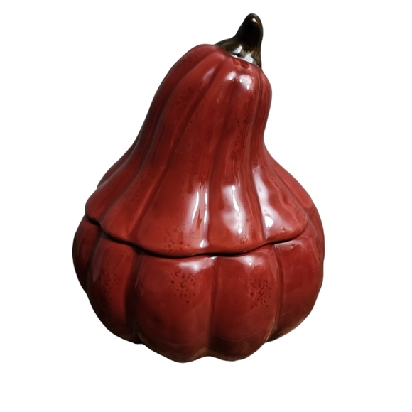 COPY - Chris Madden Red Pumpkin Gourd Dish with Lid - Picture 3 of 11